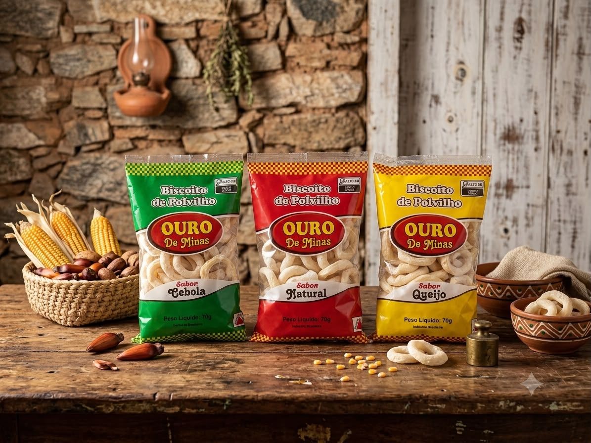 Embalagem oficial Biscoito de Polvilho — Ouro de Minas