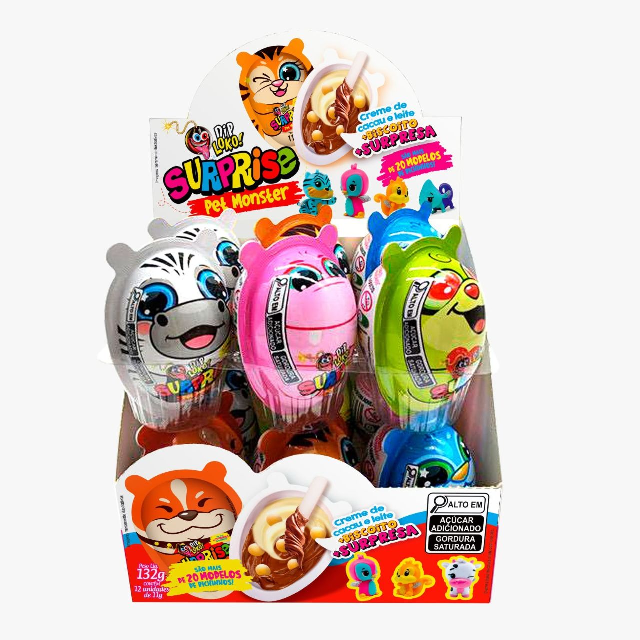 Embalagem oficial DipLoko Surprise Pet Monster — Ouro de Minas